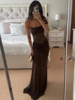 One Shoulder Lace Maxi Dress: Sexy See Through Backless Gown 2026 - Image 5