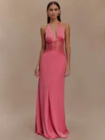 Lace Halter Maxi Dress: The Ultimate Elegant Deep V Neck Backless Summer Gown 2026 - Image 6