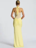Halter Backless Maxi Dress: Sexy Patchwork Party Gown 2026 - Image 5