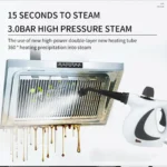 Pressure steam cleaner for kitchen cleaning and degreasing. Efficient, eco-friendly, and easy to use.