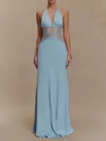 Lace Halter Maxi Dress: The Ultimate Elegant Deep V Neck Backless Summer Gown 2026 - Image 7