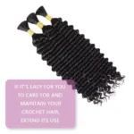Deep Wave Bulk Hair: 18 Inch No Weft for Perfect Boho Braids - Image 3