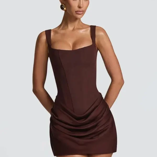 Backless Ruched Mini Dress