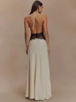 Lace Halter Maxi Dress: The Ultimate Elegant Deep V Neck Backless Summer Gown 2026 - Image 3