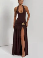 Two Piece Maxi Dress Set: Sexy Halter Bodysuit & Skirt 2026 - Image 6