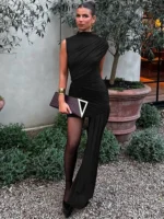 Irregular Draped Mini Dress: #1 Sexy Ruched Party Gown - Image 7