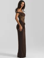 One Shoulder Lace Maxi Dress: Sexy See Through Backless Gown 2026 - Image 3