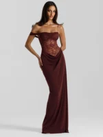 One Shoulder Lace Maxi Dress: Sexy See Through Backless Gown 2026 - Image 8