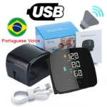 Automatic blood pressure monitor with USB connectivity for home health care.
