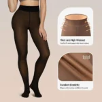 High-waisted shapewear tights with tummy control for slimming and support.